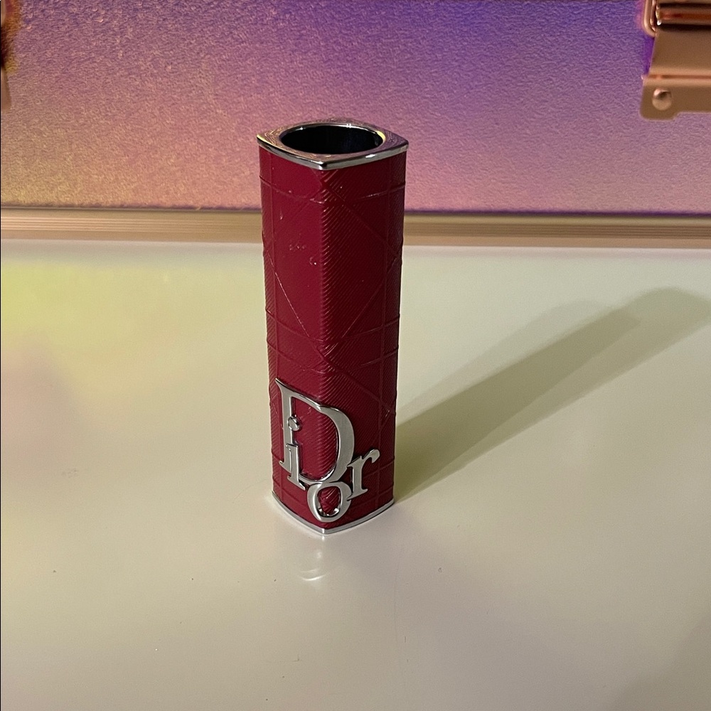 Dior Burgundy Lipstick Holder with Silver Accent NO LIPSTICK INCLUDED